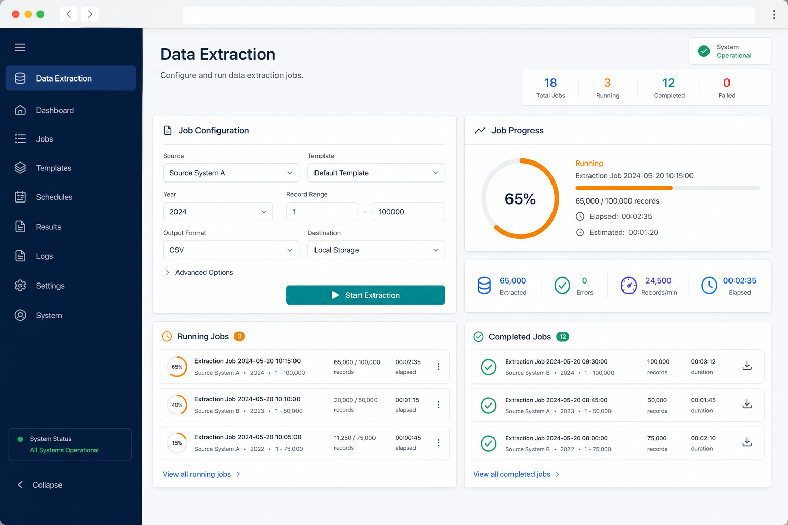 eCOS Data Extraction & Verification Platform screenshot