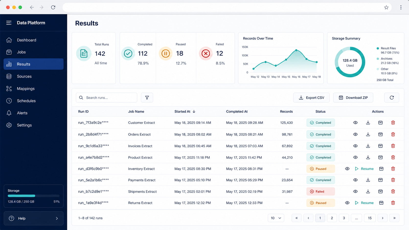 eCOS Data Extraction & Verification Platform screenshot