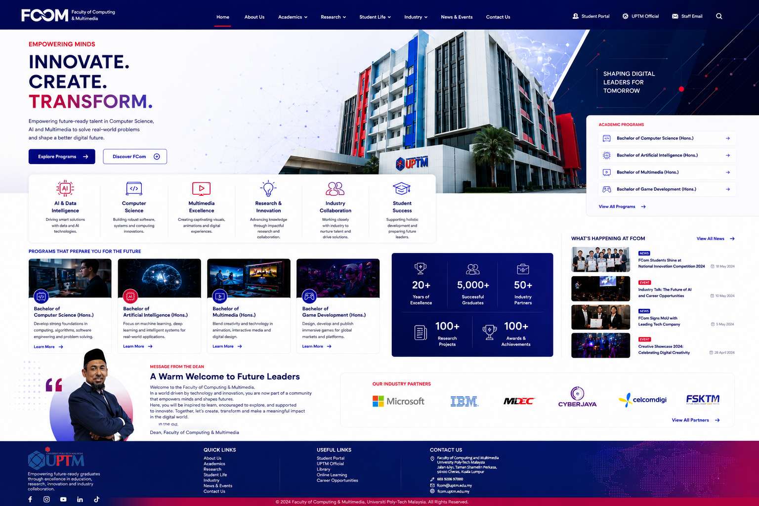 Faculty of Computing & Multimedia Website