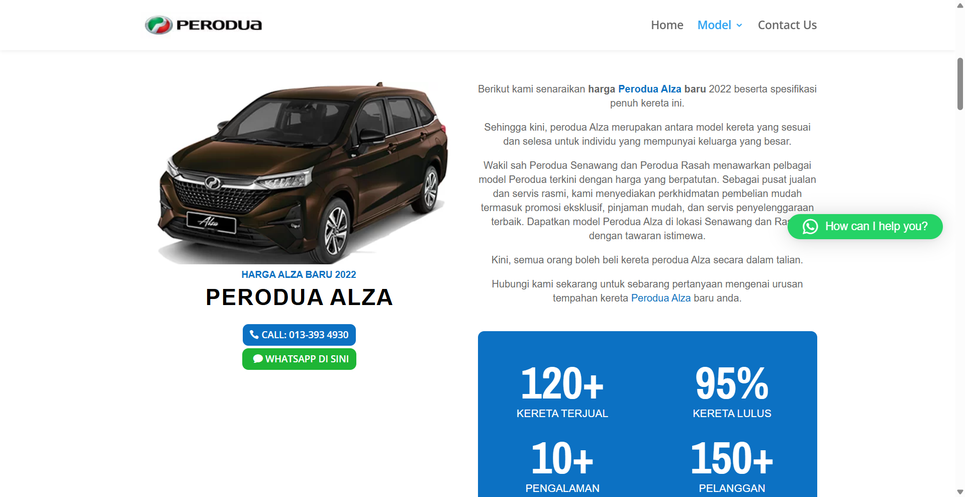 Perodua Sale – Automotive Lead Generation Website screenshot
